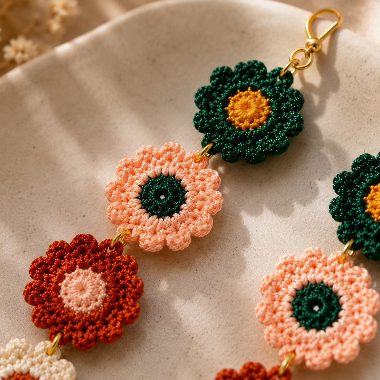 Crochet Flower Earrings PDF Pattern – Daisy Boho Jewelry Tutorial