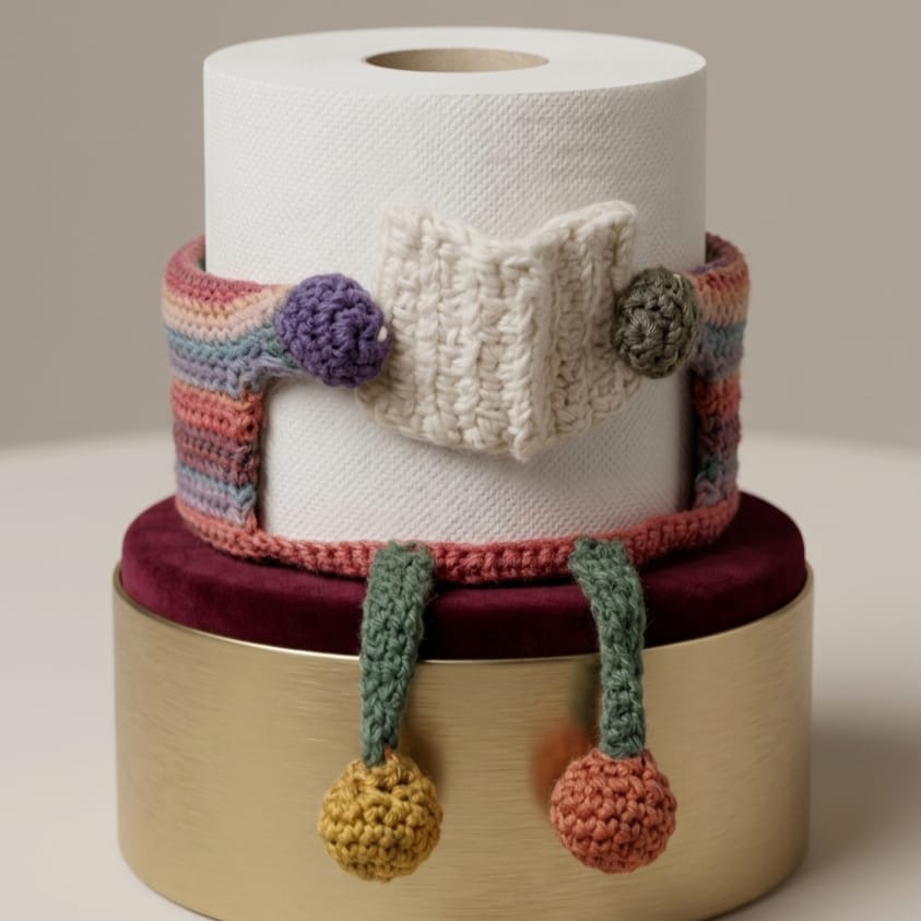 Pink Toilet Paper Holder Crochet (PDF Pattern + Vid tutorials)