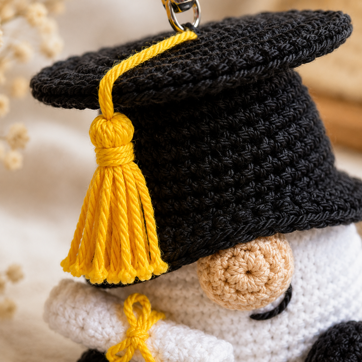 Graduation Gnome Crochet Pattern PDF | Amigurumi Keychain Tutorial