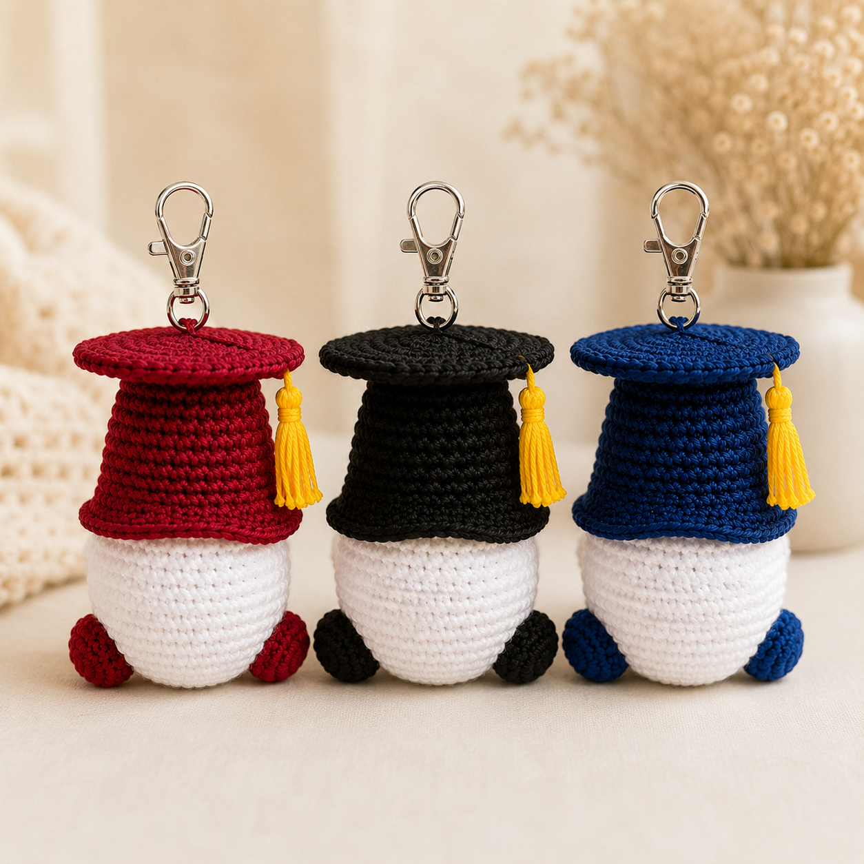 Graduation Gnome Crochet Pattern PDF | Amigurumi Keychain Tutorial